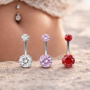 ✨ Sparkly CZ Belly Ring | Cubic Zirconia Navel Ring | Free Shipping ✨